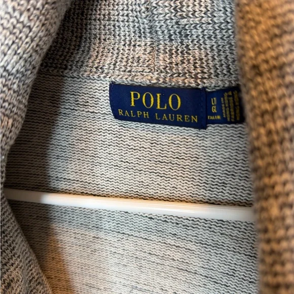 Polo Ralph Lauren Gray 100% Cotton Shawl Collar Cardigan Sweater Size Large Tall - Picture 5 of 9